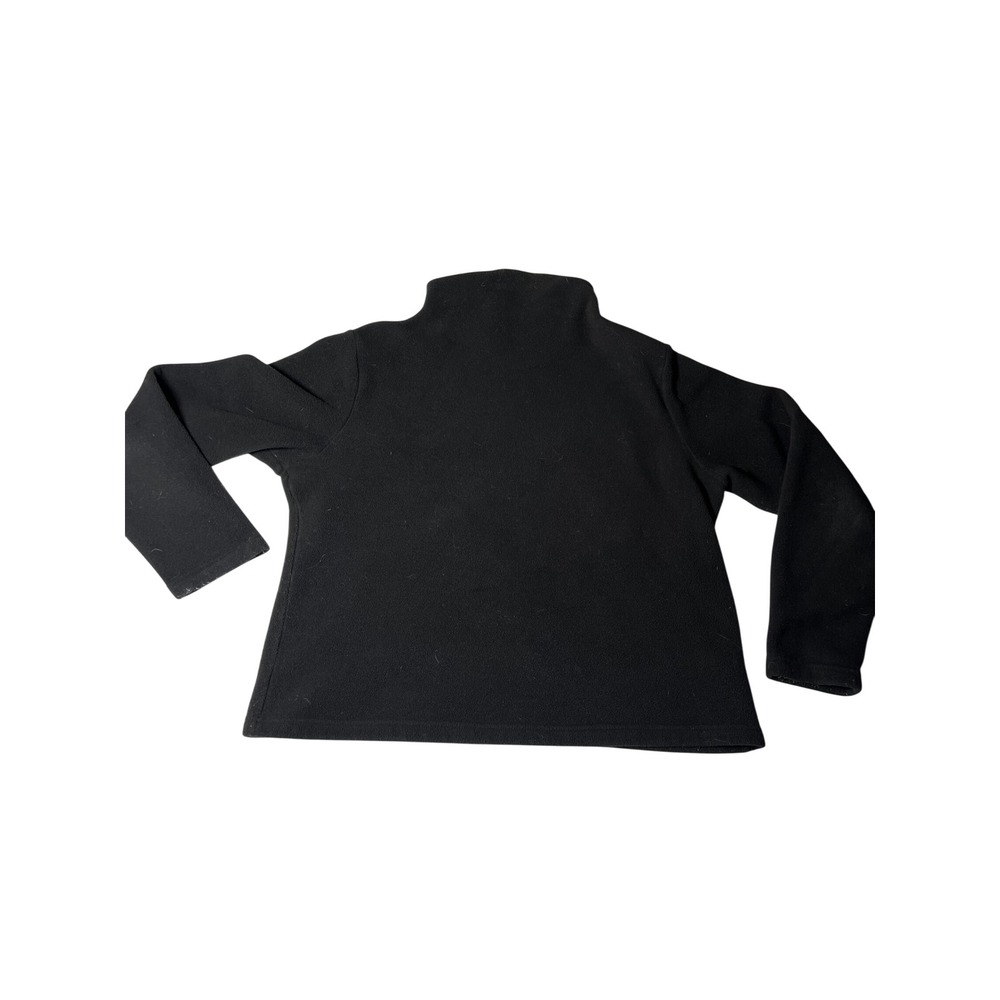 L.L. Bean Polartec Fleece Pullover Womens XL Black Mock Neck Long Sleeve 0BGD5